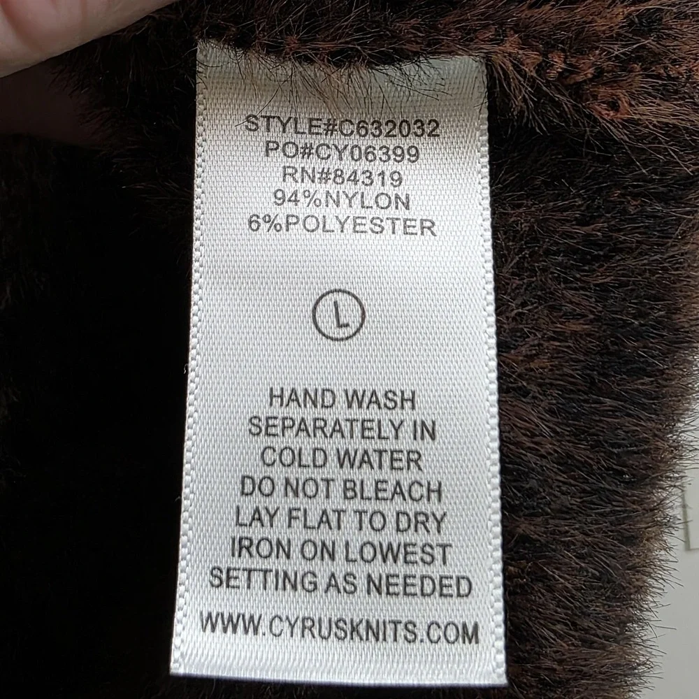 Cyrus Coatigan Womens Large Brown Plaid Knit Long Button Front Classic Cozy Soft